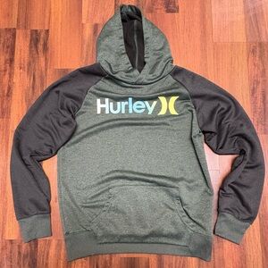 Hurley Men's Green and Black Hoodie